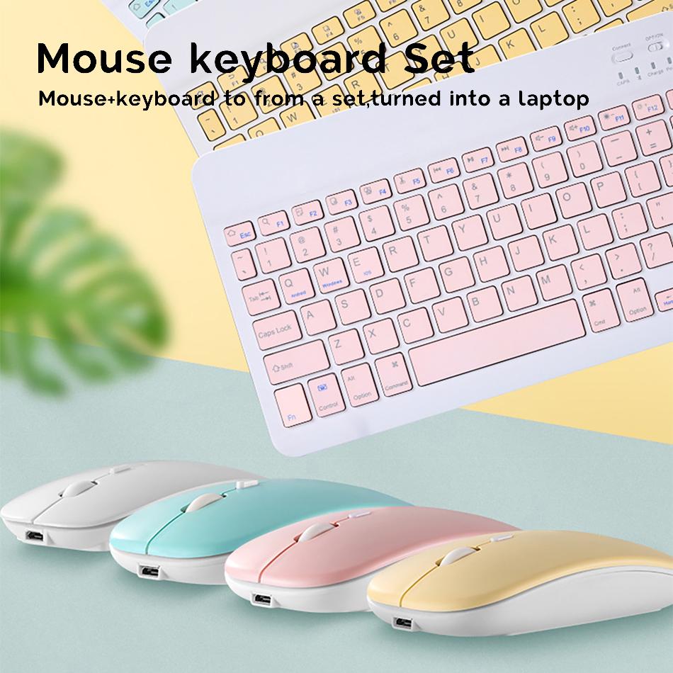 Беспроводная Bluetooth-клавиатура и мышь, русский, французский, португальский, испанский, корейский язык для Android iOS, Windows Phone, планшета, iPad