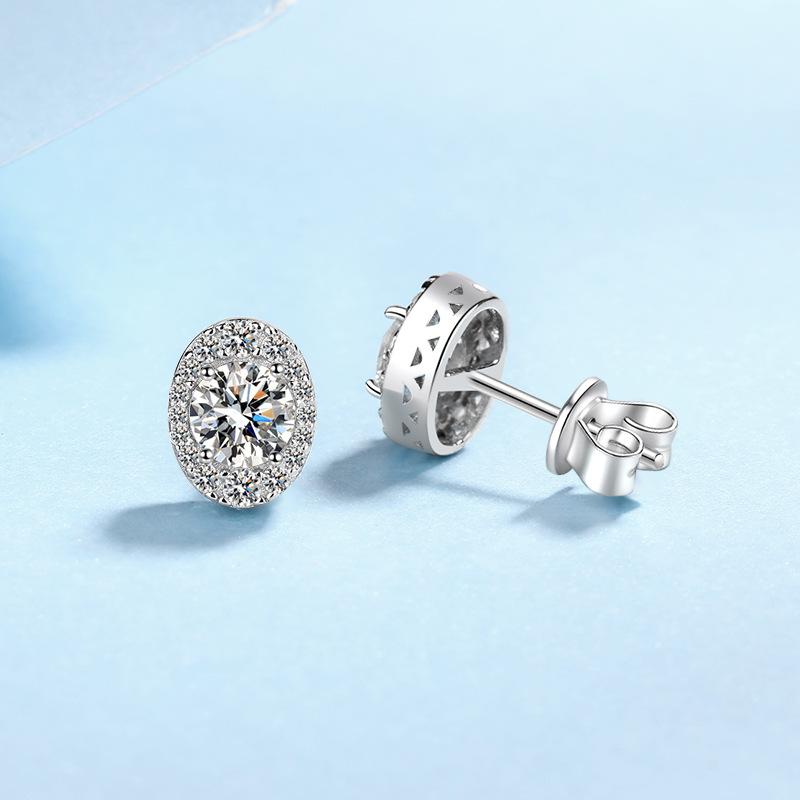 Высококачественные серьги из серебра 925 пробы с муассанитом в один карат, модные, простые, нишевые, роскошные серьги