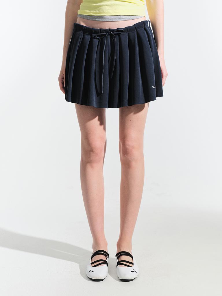 Grove Mist Pleats Skirt (Navy)