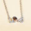 Fashion Boho Crystal Valentine's Day Present Projection Necklace I love You Bohemia 100 Languages