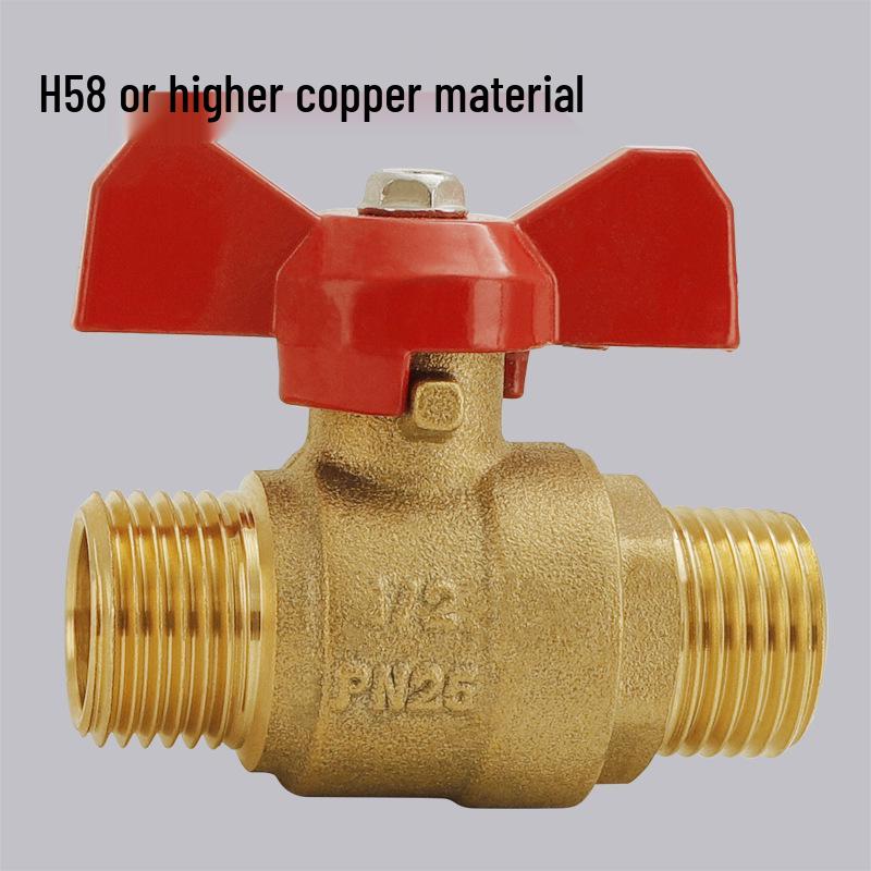 4-6 Point Copper Ball Valve: Internal/External Thread, Straight-Through Water Switch
