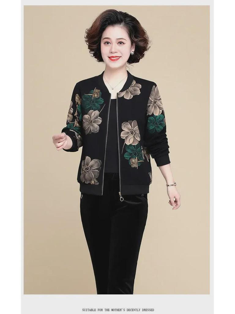 2023 Spring/Summer Loose Chiffon Sun Protection Jacket for Middle-aged and Elderly Women