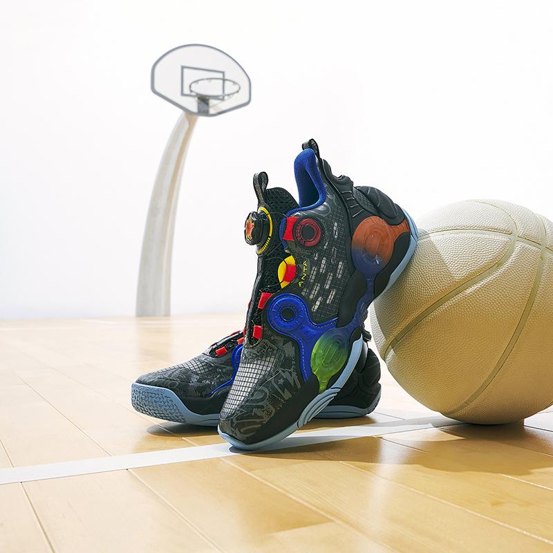 Anta Баскетбольные кроссовки Kids Asymmetric 2, удобные, повседневные, нескользящие, износостойкие, средней высоты, детские баскетбольные кроссовки, черные, серые, оранжевые 312321102-4