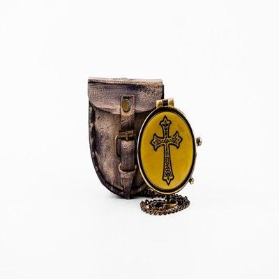 Рабочий компас из латуни с крестообразным знаком 5,08 см с кожаным чехлом, подарок для него, морской коллекционный предмет, инструмент для приключений, подарок на День отца, для путешественников