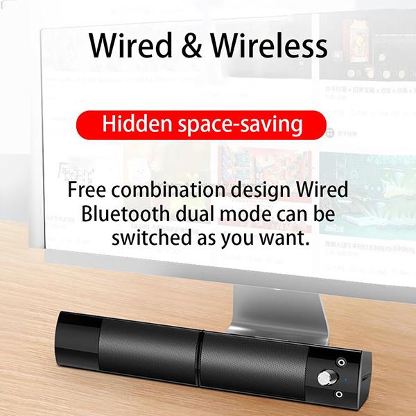 Bluetooth Computer Speaker with Microphone and Subwoofer - AUX&USB Playback, Small Speaker for Desktop, Laptop, and More