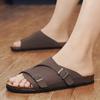 Тапочки Летние шлепанцы для мужчин Пляжные тапочки Коричневые сандалии Удобная мягкая обувь Нескользящая обувь для ванной Мужские шлепанцы