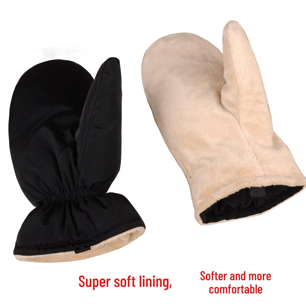 Мужские и женские ветрозащитные зимние велосипедные перчатки - Толстые, теплые хлопковые варежки