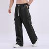 Повседневные спортивные брюки мужские свободные длинные вставки фитнес бег тренировочные брюки