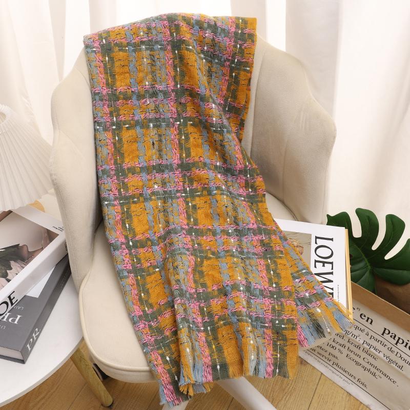 Designer Plaid Knitted Cahmere Scarf Women Shawls And Wraps Female Pashmina Bufanda Lady Thick Warm Winter Blanket Stoles