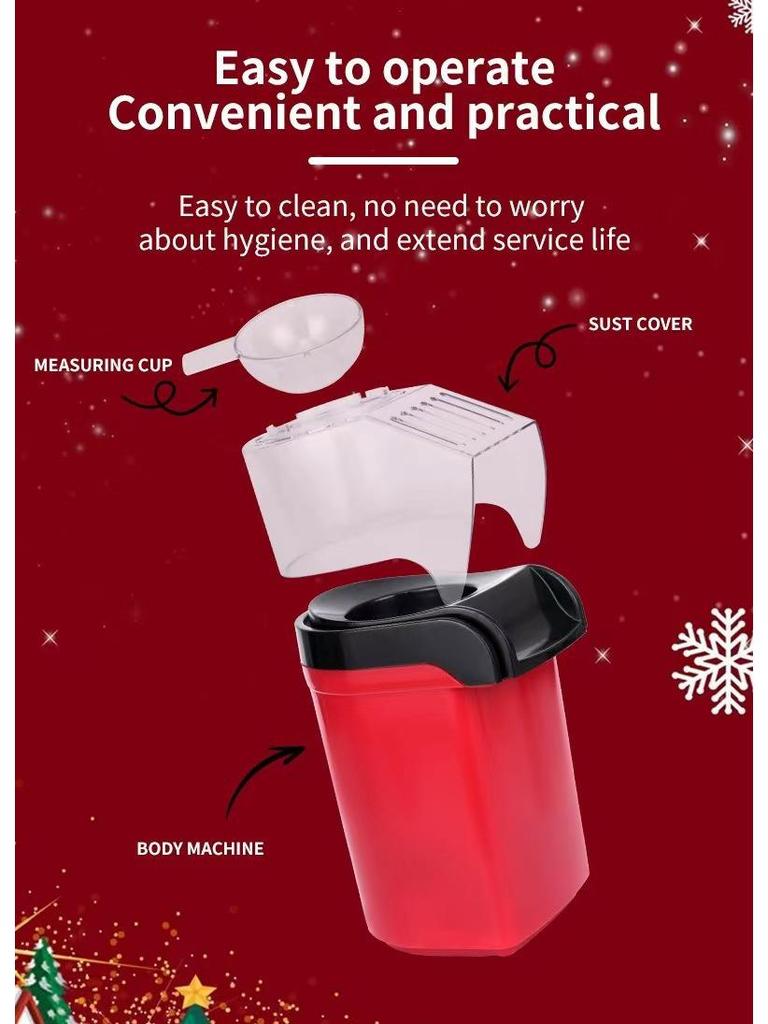 Automatic Mini Air-Blown Popcorn Maker for Kids