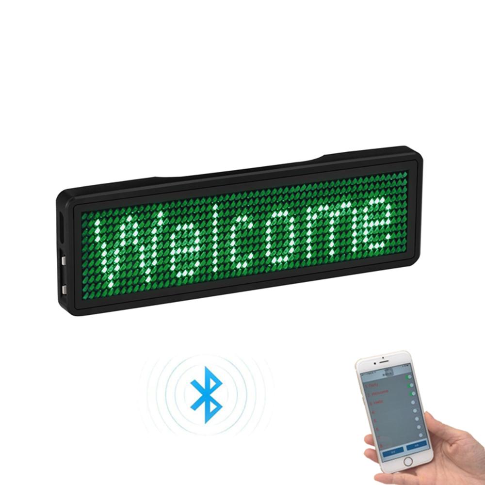 Bluetooth светодиодный цифровой значок Insignia DIY программируемый светодиодный знак прокручивающаяся доска объявлений перезаряжаемый мини светодиодный дисплей имя тега