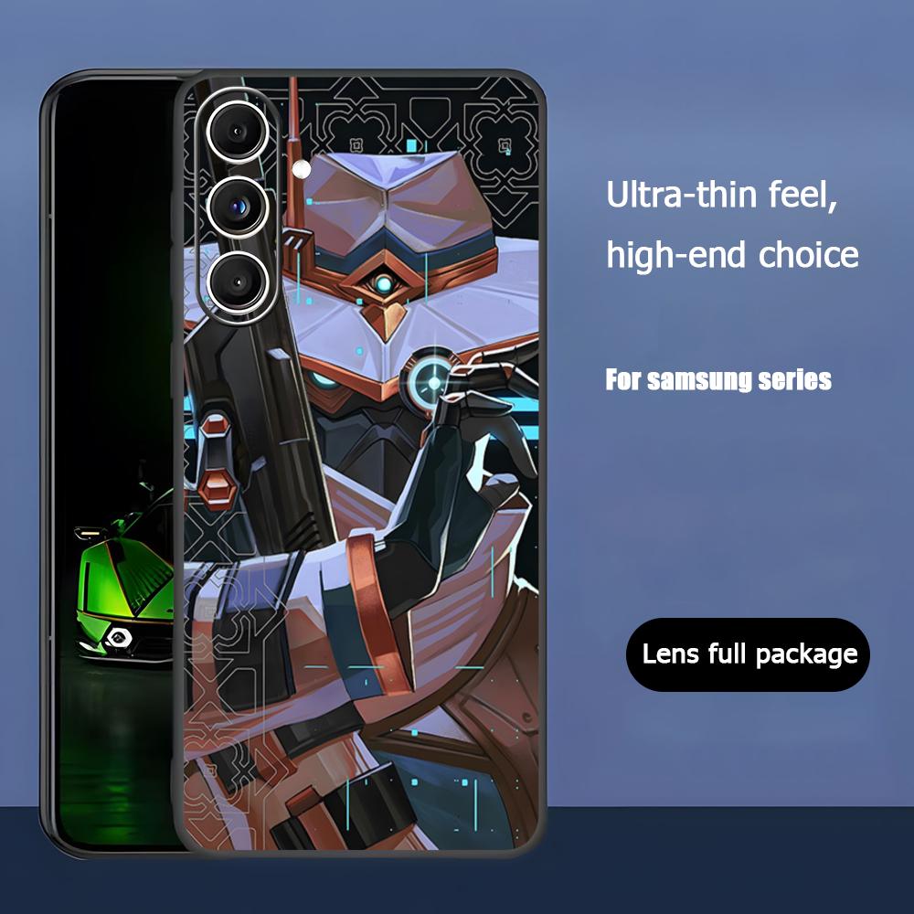 Горячий Чехол для телефона Valorant Cypher Для Samsung Galaxy S25 S24 S23 S22 S21 S20 Plus Ultra Note20 Мягкий Черный