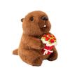 Cute Red Panda Hug Flower Bouquet Stuffed Animals Raccoon Plush Toy Groundhog Plushie Toy Valentine's Day Gift Confession Gift