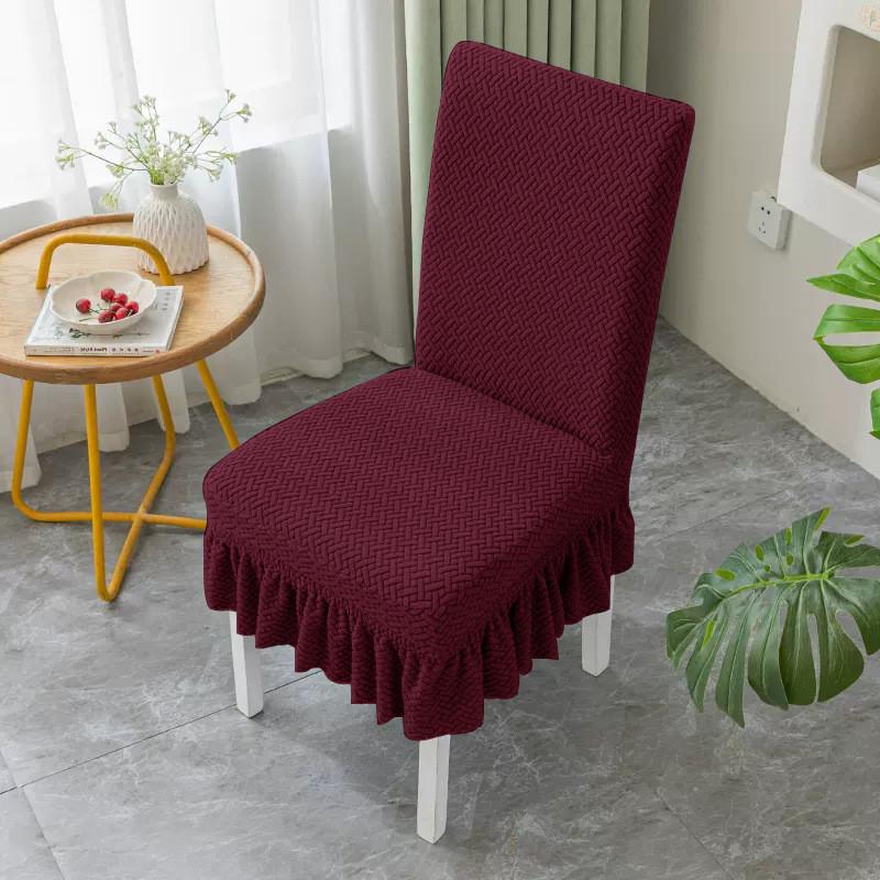 High-quality Polyester Long Grid Jacquard Chair Cover With Elasticity