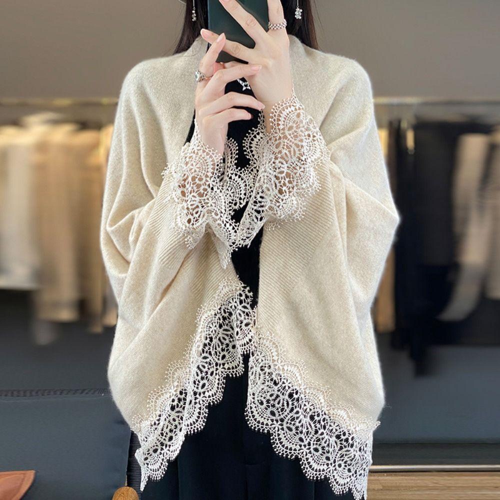 Women Lace Edge Scarf Skin Friendly Cloak Shawl Fashion Cardigan Top