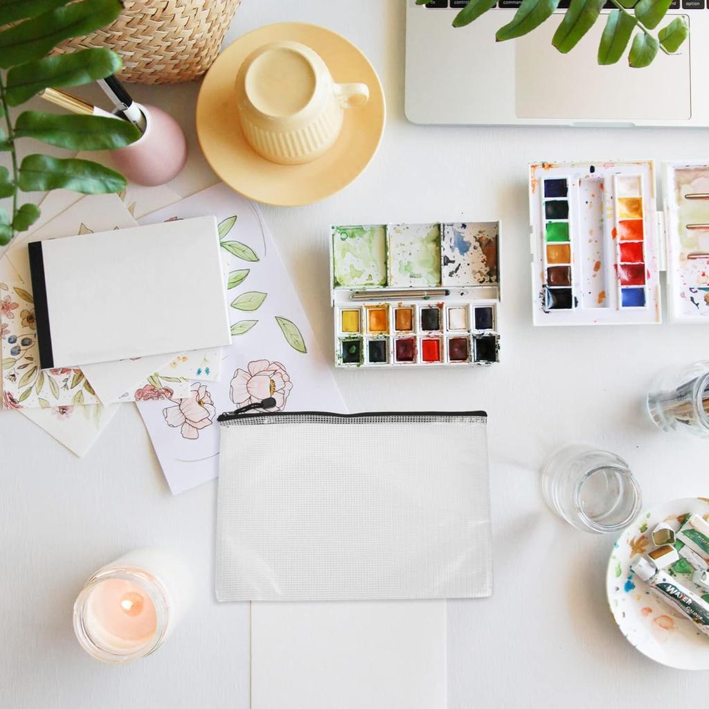 jojofuny 12pcs Stationery Storage Bag Clear Pouches with Zipper Plastic Zip File Folders Education Supplies & Craft Supplies Mini Envelopes Document