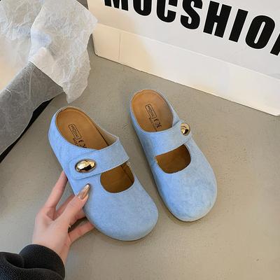 Шлепанцы на толстой подошве женские для улицы весенне-осенние новые ретро универсальные повседневные сланцы