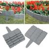 10pcs Plastic Folding Fence Imitation Stone Garden Barrier Outdoor Lawn Decoration Easy Assembly Durable Splicing Fence for Yard