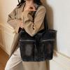 Vintage American Denim Canvas Bag Women's Large Capacity Shoulder Bag Casual Student Commuting To Class Versatile Tote Bag