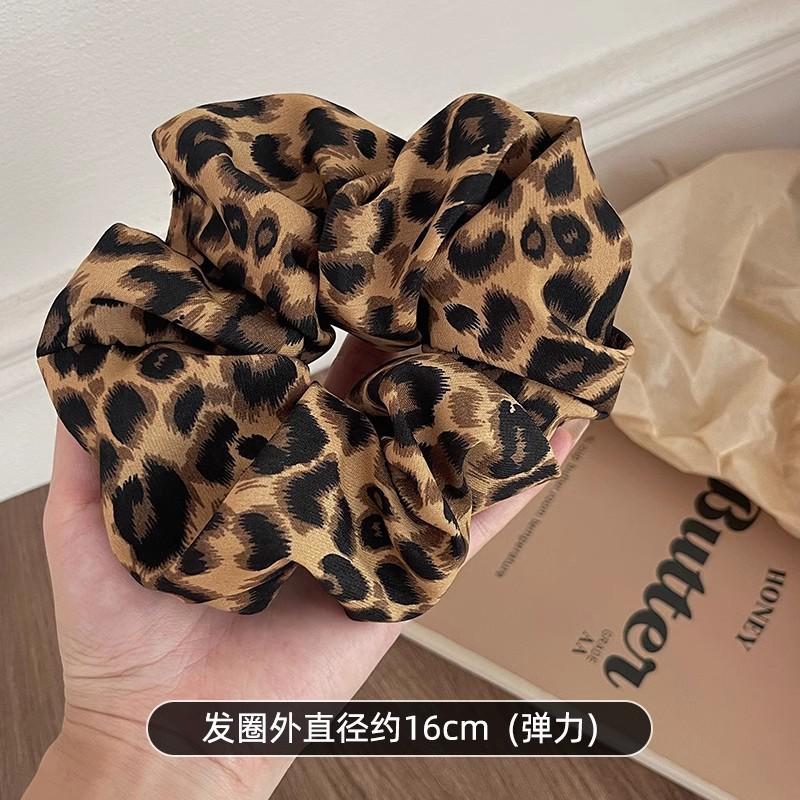 New Retro Leopard Print Large Hair Band, Simple And High-End Low Ponytail Large Intestine Hair Band, Tied Hair Headband, Women'S Hair Accessories