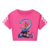 Fashionable Round Neck Short Sleeve Work Clothes Printed Tops For KID Summer Tops