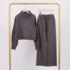 LULU Gold Label Stand Collar Half-Zip Loose Sweatshirt & Sweatpants Plush Set