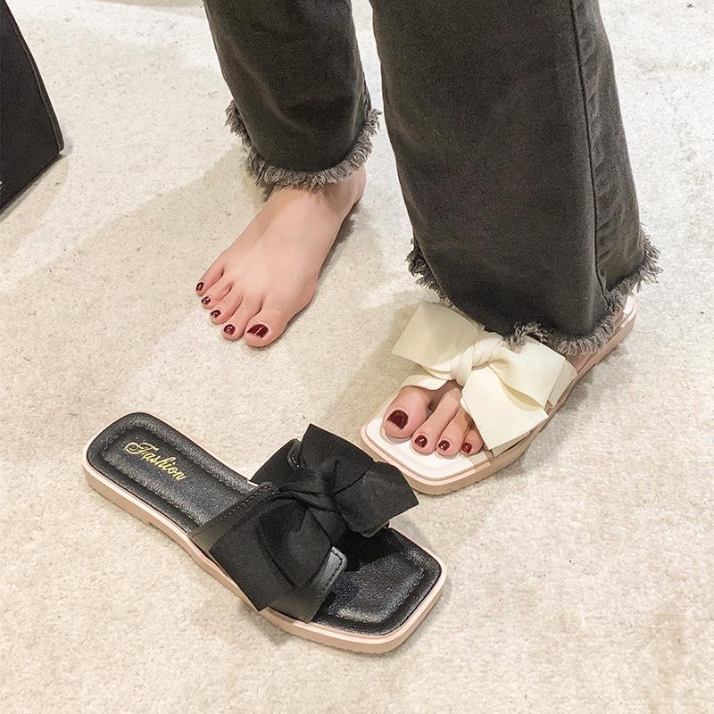 Женские летние модные шлепанцы 2025 года с бантом - Мягкая подошва и удобный дизайн с одной лямкой