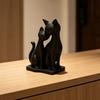 3D-печатная фигурка кошки, скульптура из переплетающихся кошек, современная статуэтка черной кошки для дома, гостиной, офисного стола, декора полки