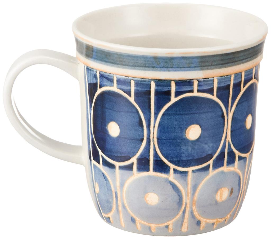 Кружка Hamato Hasami Ware, двойная структура, большая, 270 мл, двухцветная, синяя, сделана в Японии, 397738