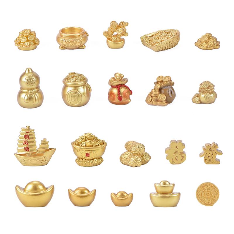 Благоприятный фен-шуй Фа Цай Денежное дерево Золотой слиток Сумка Удача Весенний фестиваль