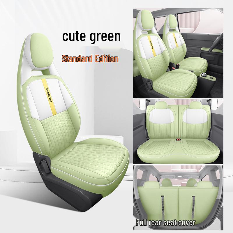 Geely Panda MINI Полностью кожаная всесезонная подушка на автомобильное сиденье и мультяшный электрический чехол на сиденье
