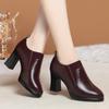 New Winter Women Boots High Heel Shoes Anti-slip Velvet Comfort Ankle Autumn Versatile Fashion Soft Leather Boots