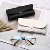 New Leather Buckle Sunglasses Case Glasses Case Myopia Reading Glasses Case Soft Bag Travel Portable Fashion Trendy White Black New Popular