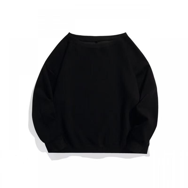 Модный женский свитшот с опущенными плечами - 2025 Huamian, с круглым вырезом, 320 г, свободный крой, пуловер, модная верхняя одежда