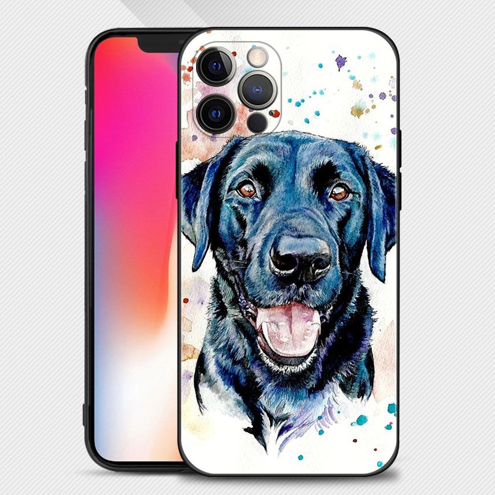 Черный чехол для телефона с собакой для iPhone Samsung Galaxy Redmi Xiaomi Oppo OnePlus Note SA 7 8 9 10 11 12 13 14 20 21 22 23 53 54 Pro Max Plus Ultra TPU Soft