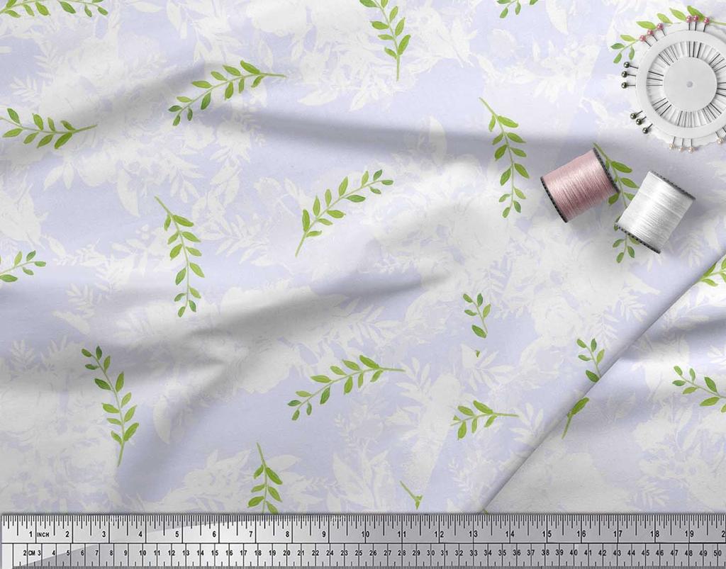 Soimoi Фиолетовый поли креп ткань пекан листья ткань принты по метрам 42 дюйма