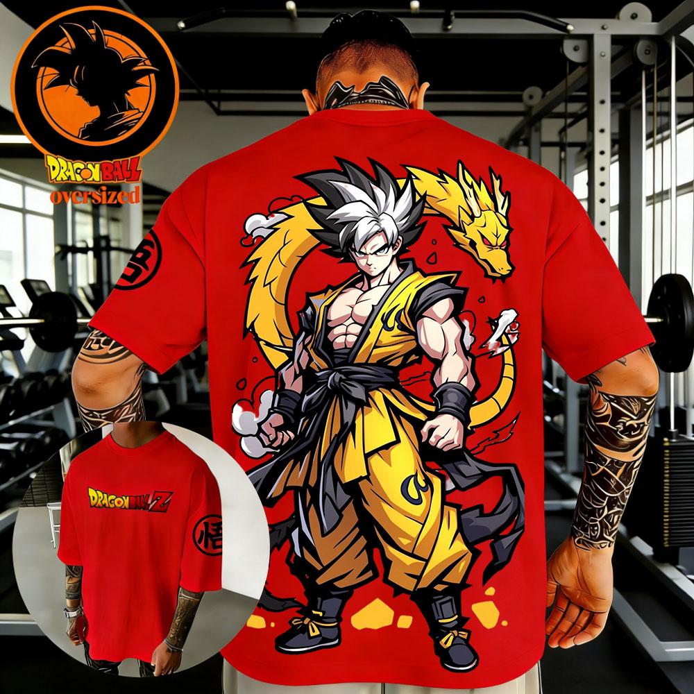 Летняя ретро-футболка Dragon Ball для фитнеса, подходит как мужчинам, так и женщинам