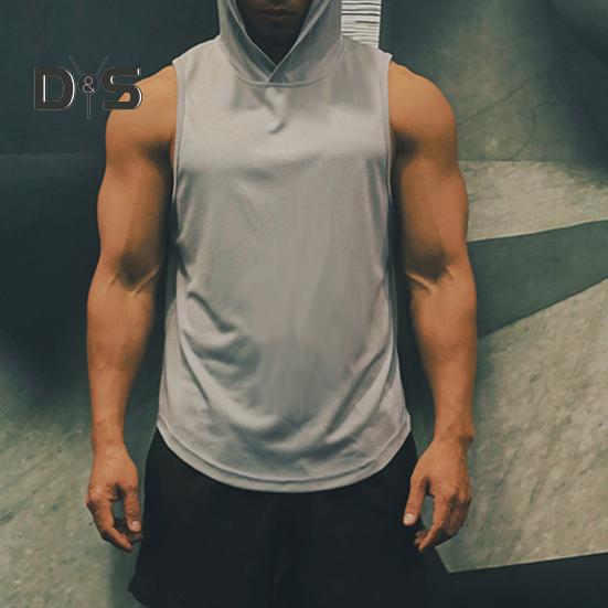 Мужской спортивный жилет, тонкий, свободный, с капюшоном, быстросохнущий, однотонный, легкий, эластичный, для баскетбола, бега, спортзала, тренировок