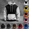 Men's Color Blocked Hooded Sweatshirt With Pockets Casual And Comfortable