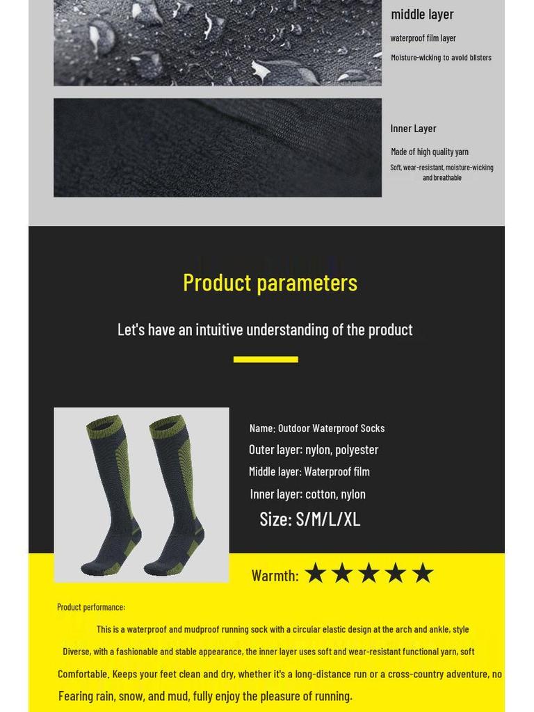 Custom Waterproof Over-the-Knee Sports Socks for Outdoor and Adventure Activities