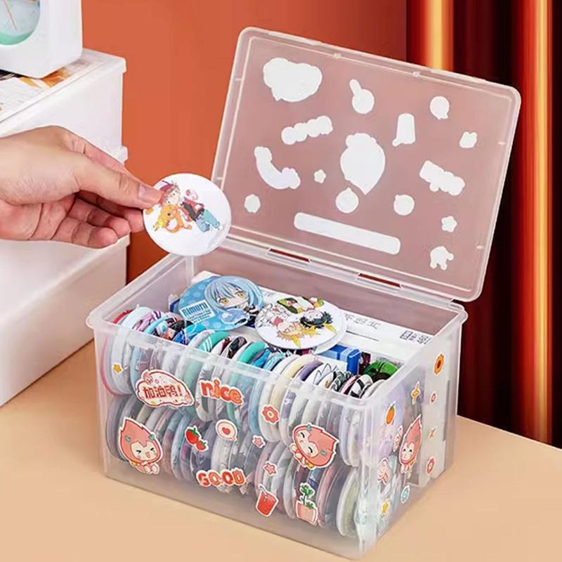Пластиковые контейнеры для хранения с защелкивающейся крышкой, большая емкость, прозрачный пластиковый ящик для хранения, настольный органайзер, офисные принадлежности
