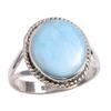 Кольцо в подарок из стерлингового серебра 925 пробы с драгоценным камнем из натурального ларимара Natural Republic S.8 A9c55