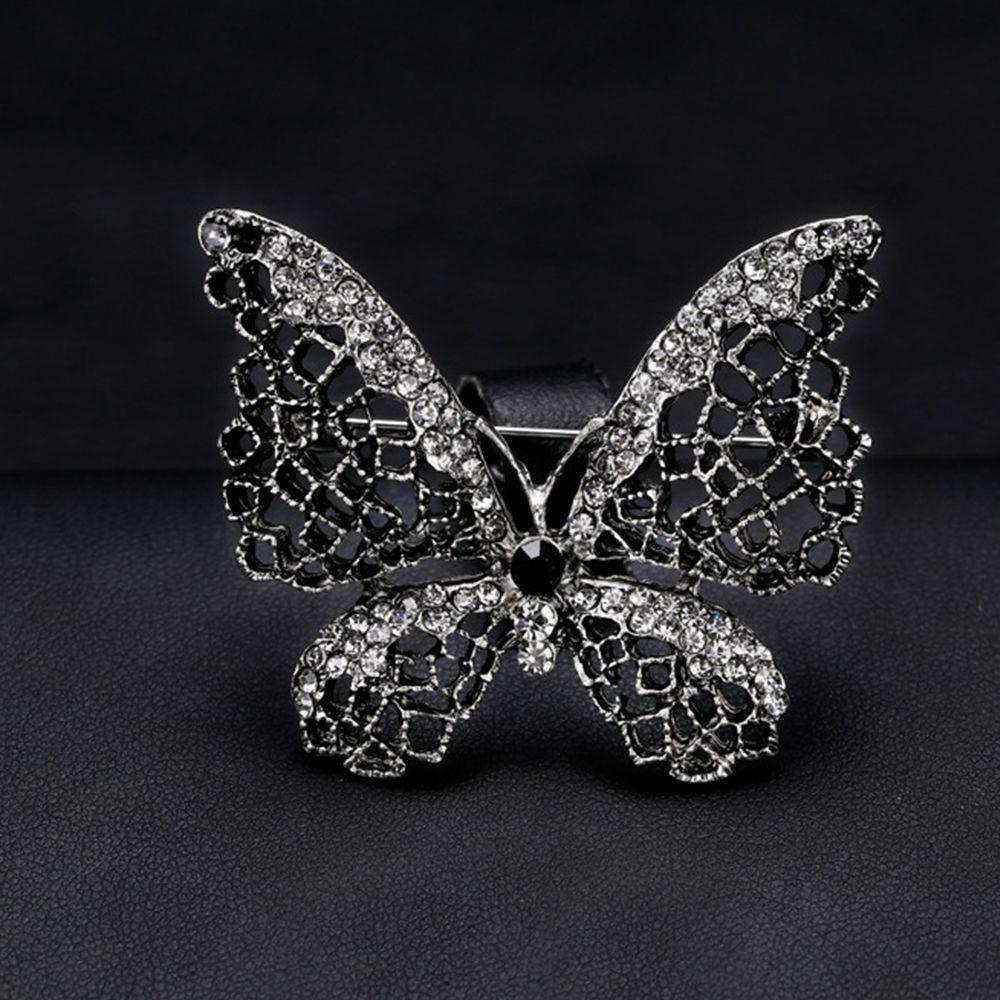 Elegant Rhinestone Decoration Butterfly Shape Brooch Fashion Jewelry Lapel Pin Badge