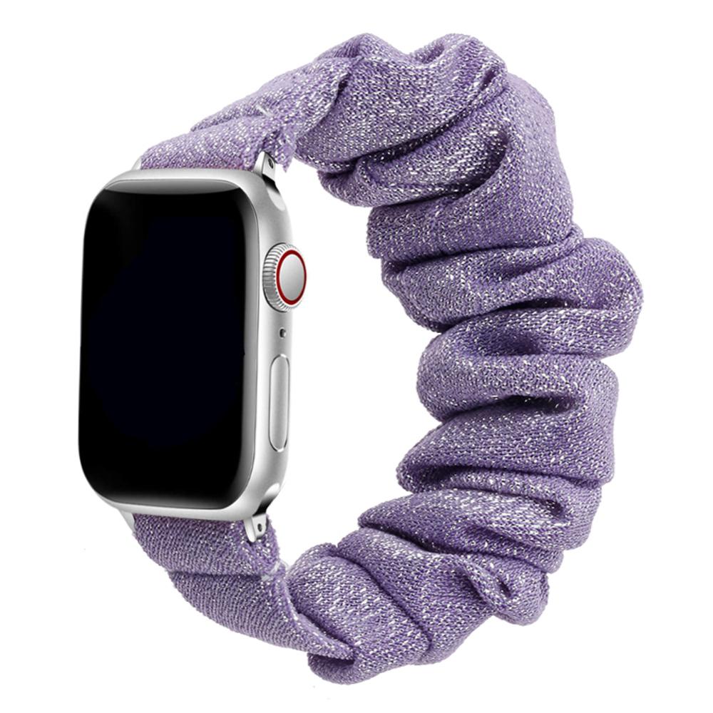 Ремешок-скранчл для Apple watch band 44мм 40мм 41мм 45мм 38 42мм 49мм Эластичный нейлоновый браслет iWatch series 3 6 se 7 8 9 ultra 2