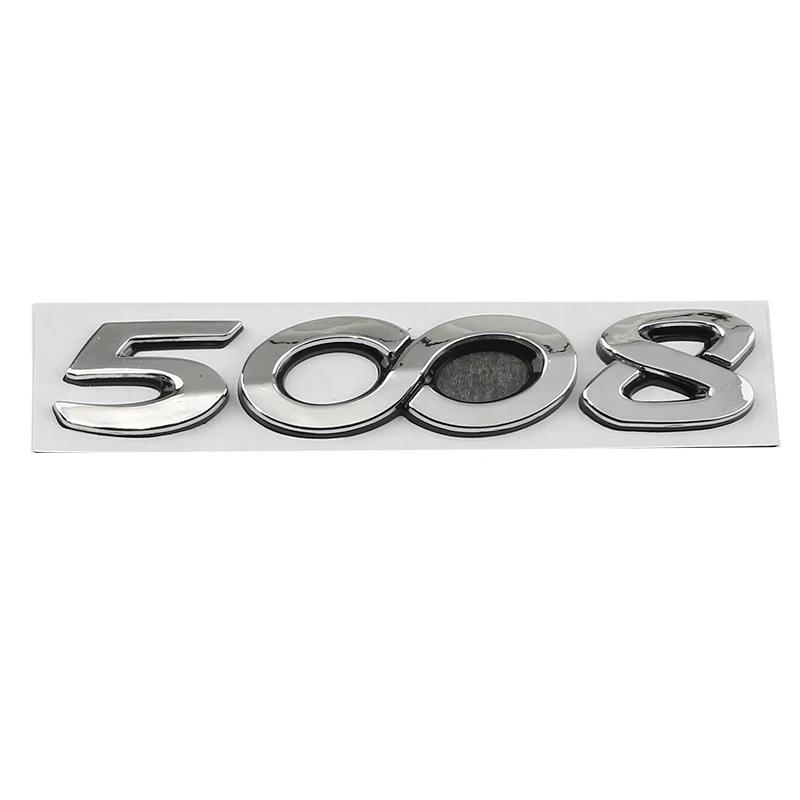 Car Metal Rear Trunk Boot Letters Logo Badge Emblem Decal Sticker For Peugeot 2008 3008 4008 5008 Styling Decoration Accessories