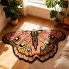 Soft Fluffy Rug Colorful Butterfly Rug, Vintage Irregular Moth Shaped Floor Mat, Washable Mat Area for Living Room Bedroom Entryway Bathroom