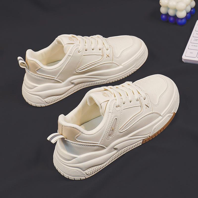 Black and White Women's Shoes Board Shoes Spring and Autumn New Platform White Shoes Ins Versatile Niche Women's White Shoes