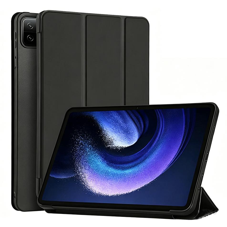 Case for Pad 6 Pro 11 / Pad 6 11'' , Ultra-Thin Folding Folio PU Leather Stand Cover Soft Silicone Back Shell