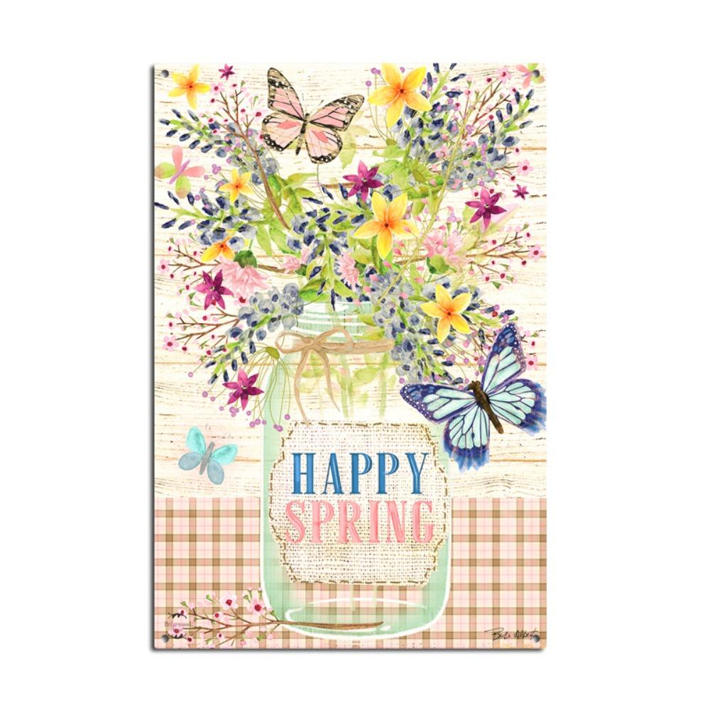 Pastoral Art Plaque Butterfly Wall Decor Garden Metal Plate  Living Room