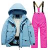 Children's Fashion Skiwear Set Boys' And Girls' Thickened Waterproof Warm Ski Suit Jacket And Trousers Outfit Set
